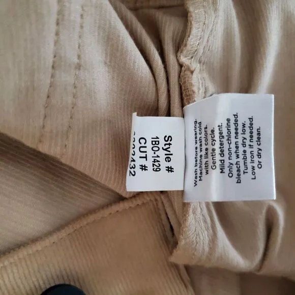 Mizzen Main Pants Mens 34x32 Beige Stretch‎ Leroy Corduroy Slim Fit NWT $158