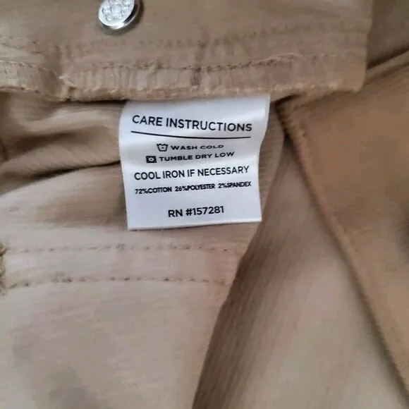 Mizzen Main Pants Mens 34x32 Beige Stretch‎ Leroy Corduroy Slim Fit NWT $158