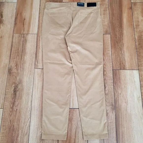 Mizzen Main Pants Mens 34x32 Beige Stretch‎ Leroy Corduroy Slim Fit NWT $158