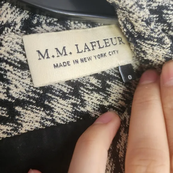 M.M. LaFleur Aditi 2.0 Modern Dress in Houndstooth Black and Beige