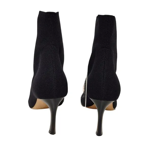 M.M. Lafleur Lana Boot 3D-Knit Pointed Toe Stiletto Heel Black Sz EU 37.5 US 7.5
