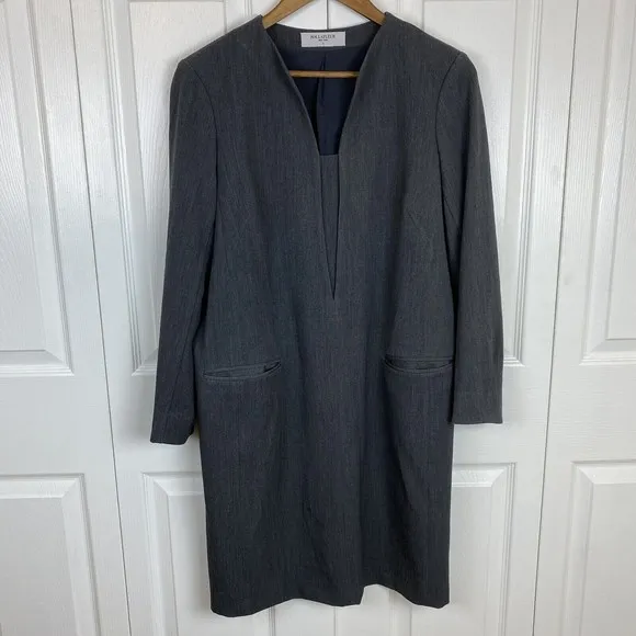 MM Lafleur Size 4 Alice Dress Gray Shift Work Modern Capsule Minimalist Career