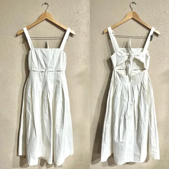 Modern Citizen | 100% Cotton Back Tie White Long Dress Size: XS