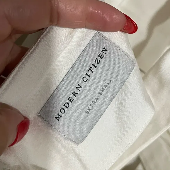 Modern Citizen | 100% Cotton Back Tie White Long Dress Size: XS