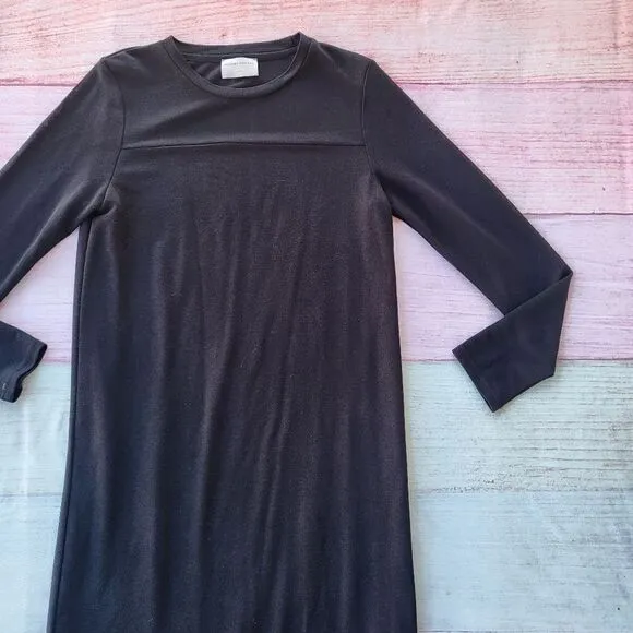 Modern Citizen Black Long Sleeve Round Neck Pullover Knit Shift Dress Size Large