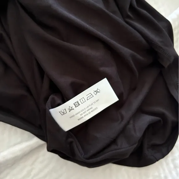 Modern Citizen Black Ruched V-Neck Drape Midi Dress