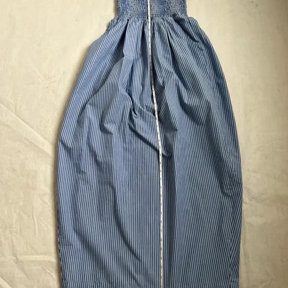 Modern Citizen Domi Smocked Strapless Maxi Dress Size XS Blue Striped