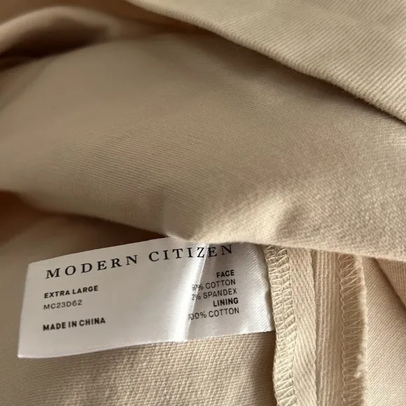 Modern Citizen Iman Split-Hem Cotton Twill Midi to Maxi Dress Cream Size XL $158