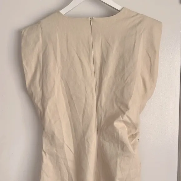 Modern Citizen Iman Split-Hem Cotton Twill Midi to Maxi Dress Cream Size XL $158