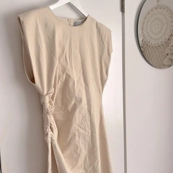 Modern Citizen Iman Split-Hem Cotton Twill Midi to Maxi Dress Cream Size XL $158