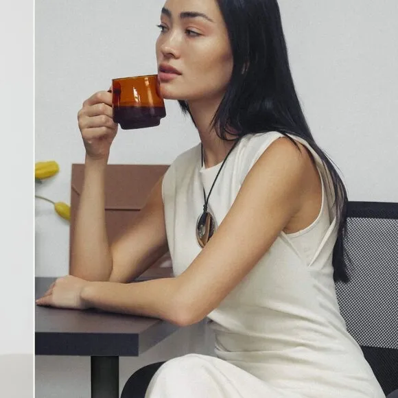 Modern Citizen Iman Split-Hem Cotton Twill Midi to Maxi Dress Cream Size XL $158
