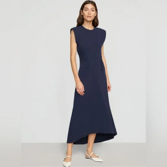 Modern Citizen Lenox Side Ruched Navy Dress Size Medium