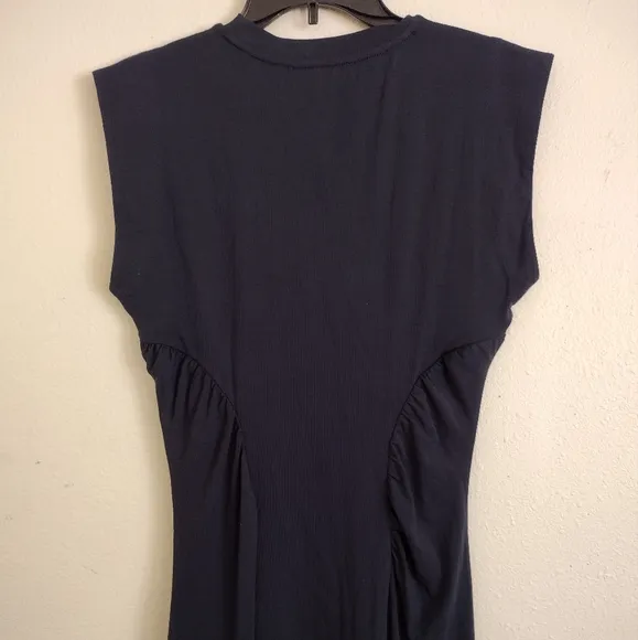Modern Citizen Lenox Side Ruched Navy Dress Size Medium