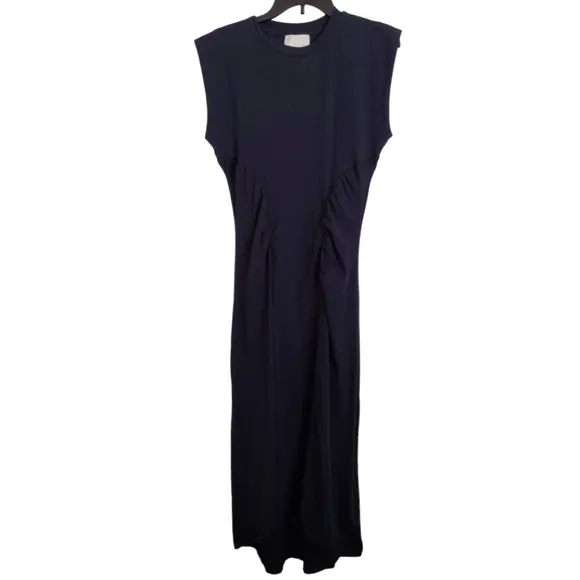 Modern Citizen Lenox Side Ruched Navy Dress Size Medium
