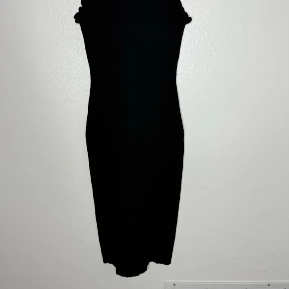 Modern Citizen Madelyn Ruffle Trim Midi Dress Black Womens Sz S
