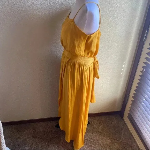 Modern Citizen Mila Tank Dress Layered Marigold Tulip Front Spaghetti Straps: XL