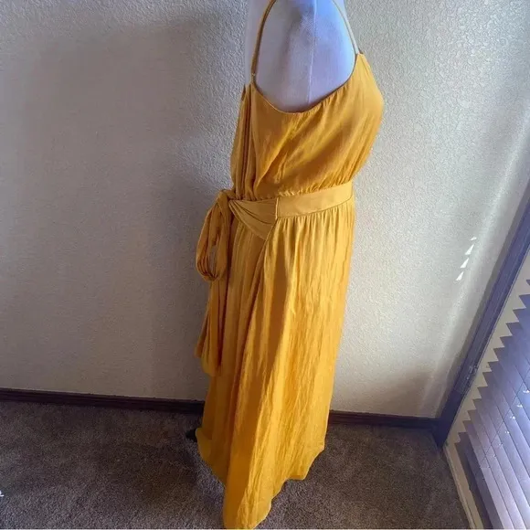 Modern Citizen Mila Tank Dress Layered Marigold Tulip Front Spaghetti Straps: XL
