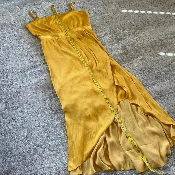 Modern Citizen Mila Tank Dress Layered Marigold Tulip Front Spaghetti Straps: XL