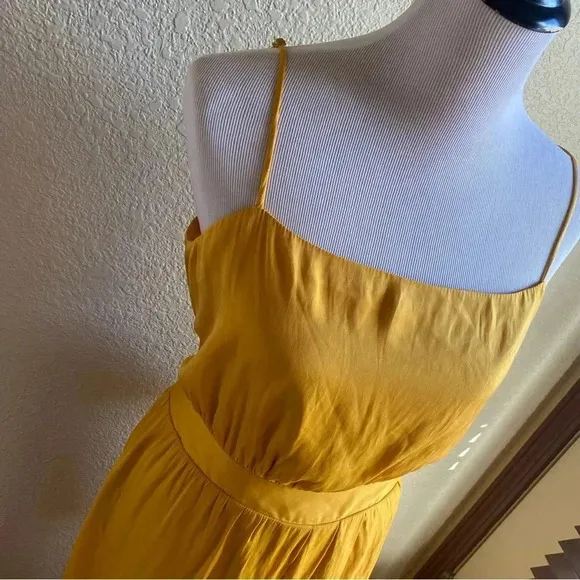 Modern Citizen Mila Tank Dress Layered Marigold Tulip Front Spaghetti Straps: XL