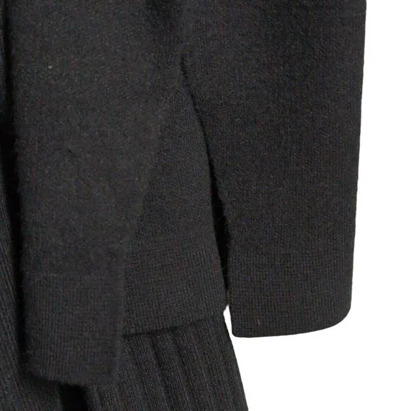 Modern Citizen Milly Zip Collar Navy Blue Sweater Dress Mini Split Sleeve L New