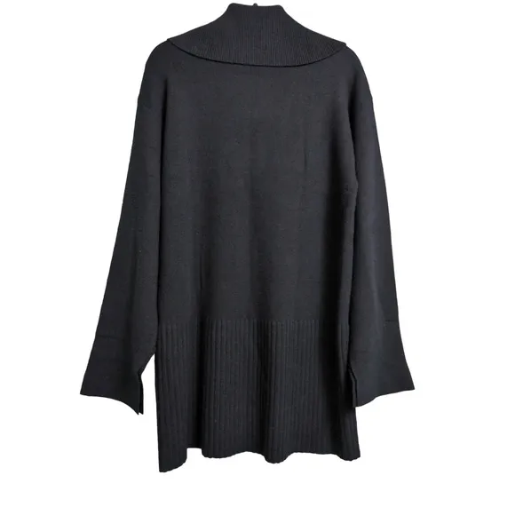 Modern Citizen Milly Zip Collar Navy Blue Sweater Dress Mini Split Sleeve L New