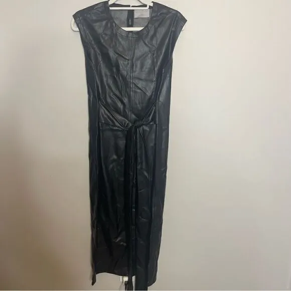 Modern Citizen Pilar Vegan Leather Tie-Front Dress Large