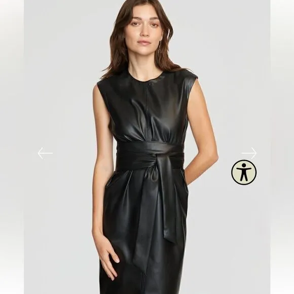 Modern Citizen Pilar Vegan Leather Tie-Front Dress Large