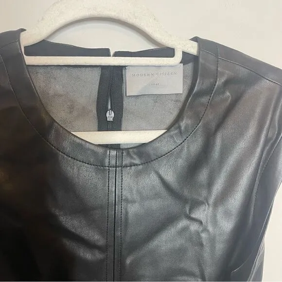 Modern Citizen Pilar Vegan Leather Tie-Front Dress Large