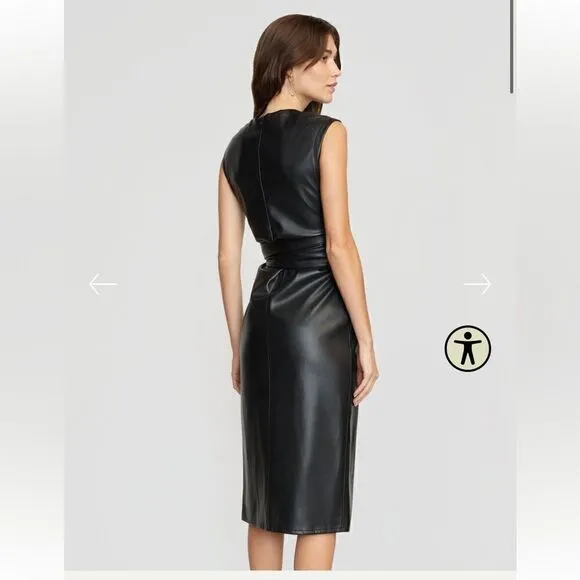Modern Citizen Pilar Vegan Leather Tie-Front Dress Large