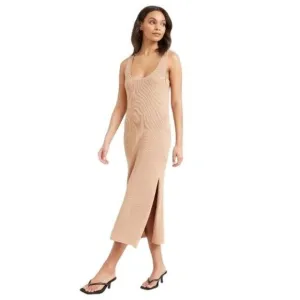 Modern Citizen Serin Circle-Back Maxi Dress in Camel Size Small