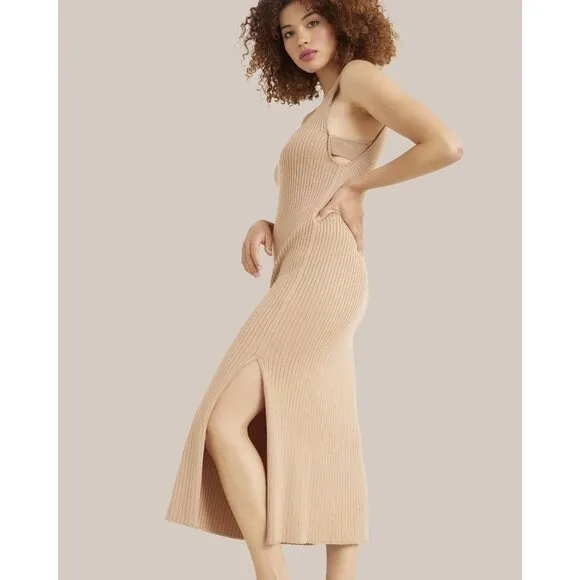 Modern Citizen Serin Circle-Back Maxi Dress in Camel Size Small