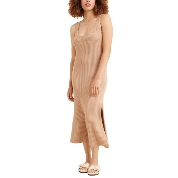 Modern Citizen Serin Circle-Back Maxi Dress in Camel Size Small