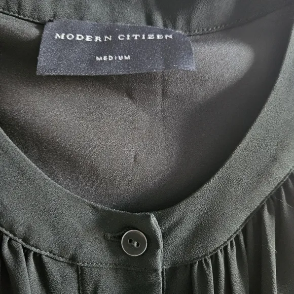 Modern Citizen Shirt Dress Hunter Green Size M Self Tie Belt