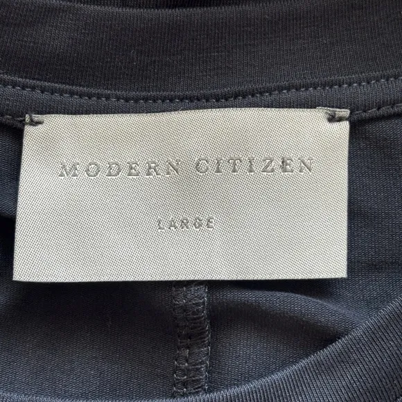 Modern Citizen Wei Tie-Front Organic Cotton Long Sleeve Navy Maxi Dress Large