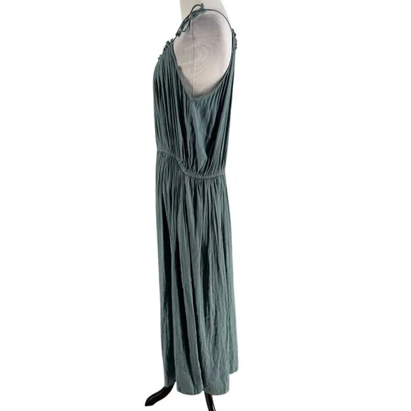 Modern Citizen Women's Aileen Tie Shoulder Pleated Sleeveless Midi Dress Size XL