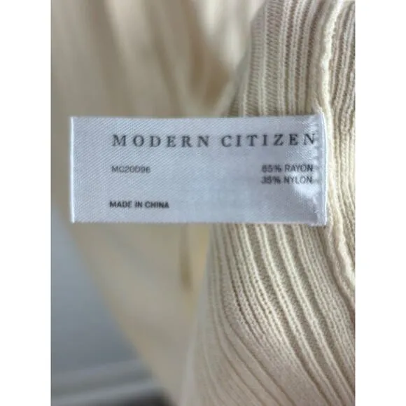 Modern Citizen Womens Button Down Maxi Dress Medium Beige Minimalist Modest