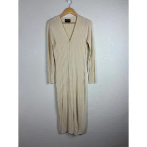 Modern Citizen Womens Button Down Maxi Dress Medium Beige Minimalist Modest