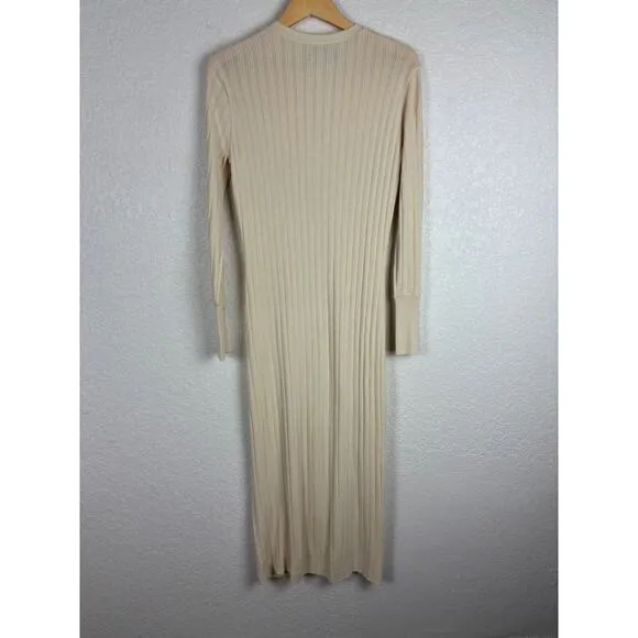 Modern Citizen Womens Button Down Maxi Dress Medium Beige Minimalist Modest