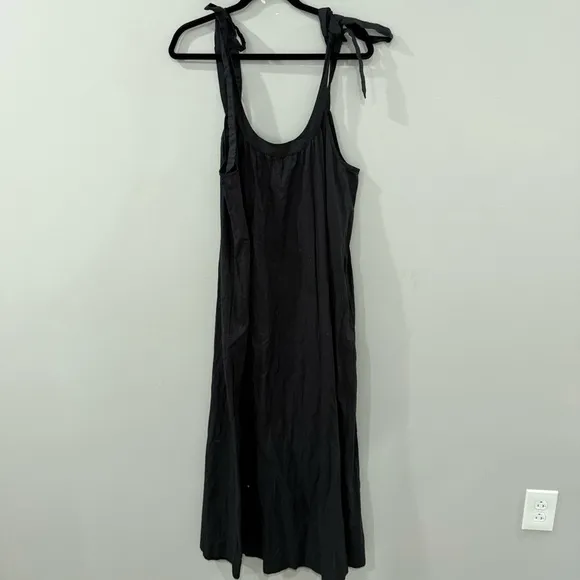 Modern Citizens Dress Cotton Midi Strap Tie in Black