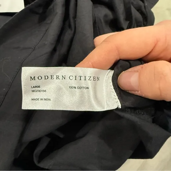 Modern Citizens Dress Cotton Midi Strap Tie in Black
