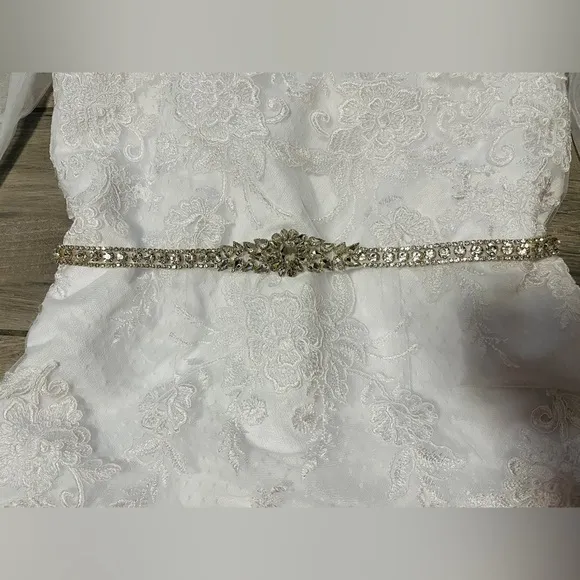 Modern JJ's House Women’s Mermaid Lace White Wedding Dress Size 16 W