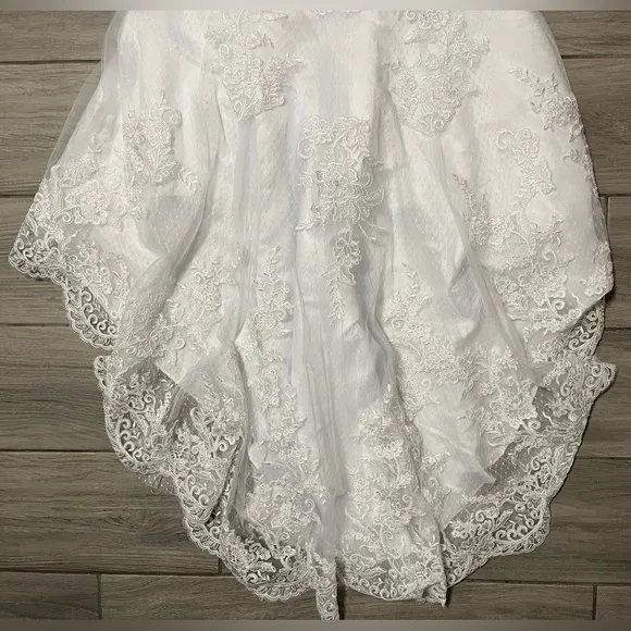Modern JJ's House Women’s Mermaid Lace White Wedding Dress Size 16 W