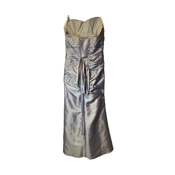 Modern Maids Collection Strapless Sequined Formal Gray Dress Sz 12