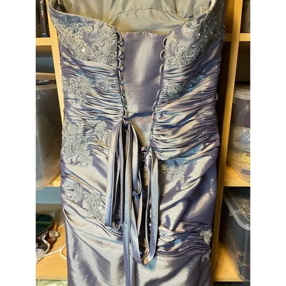 Modern Maids Collection Strapless Sequined Formal Gray Dress Sz 12