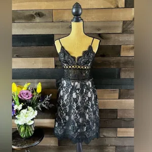 Modern Victoria’s Secret Black Lace Floral Slip Dress Lingerie Size Small