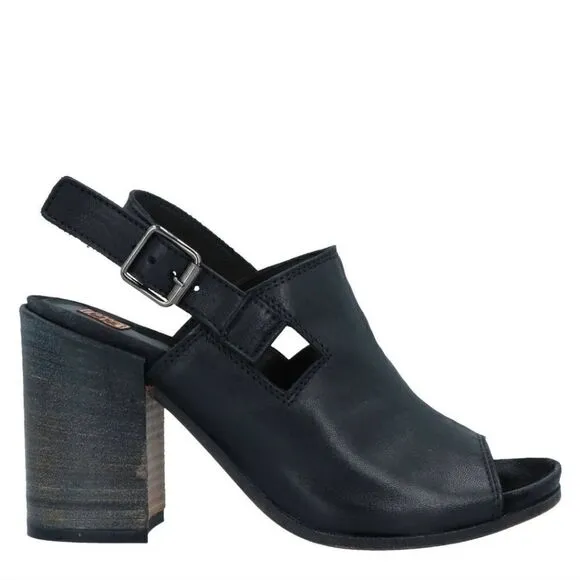 MOMA Heels Distressed Sandals Shoes Black 9 M New