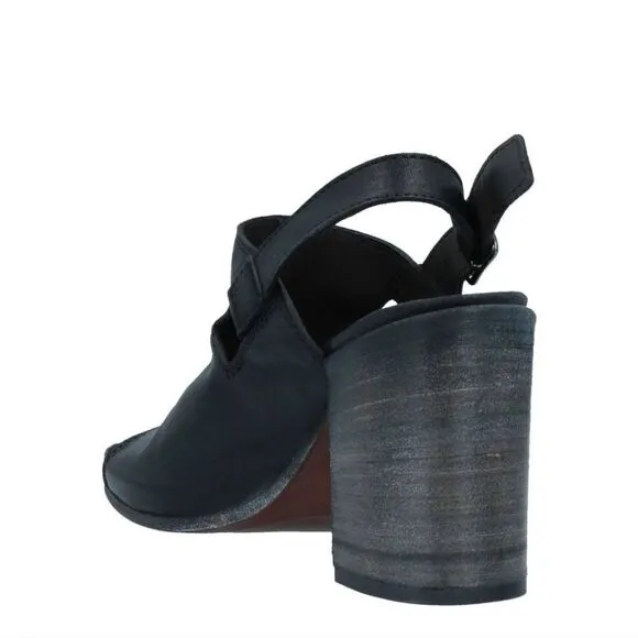 MOMA Heels Distressed Sandals Shoes Black 9 M New