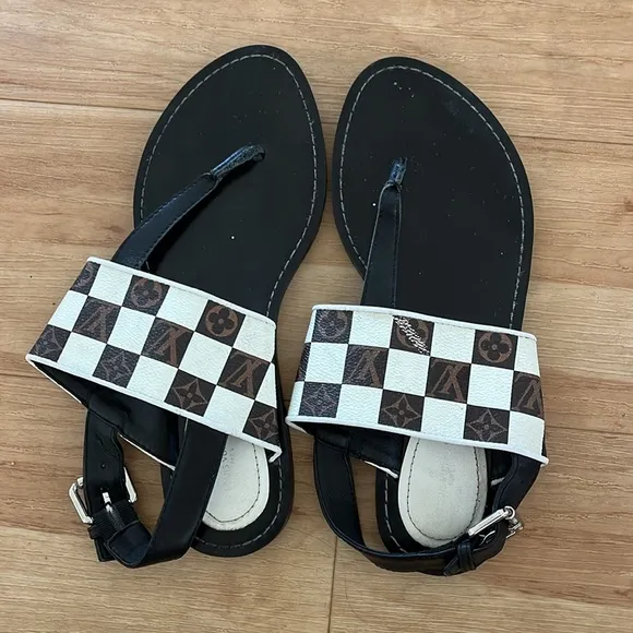 Monogram Calfskin Matchmake Flat Sandals 39