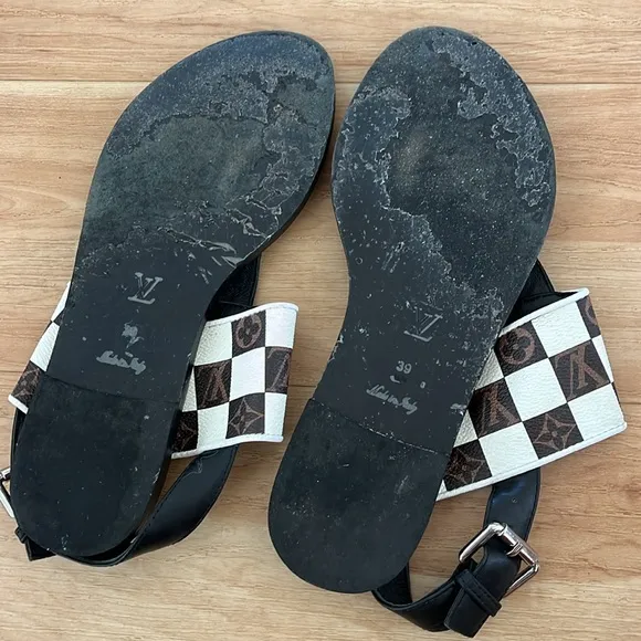Monogram Calfskin Matchmake Flat Sandals 39