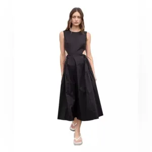 MOON RIVERWomen's Sleeveless Cut-Out Midi Dress size small color black
